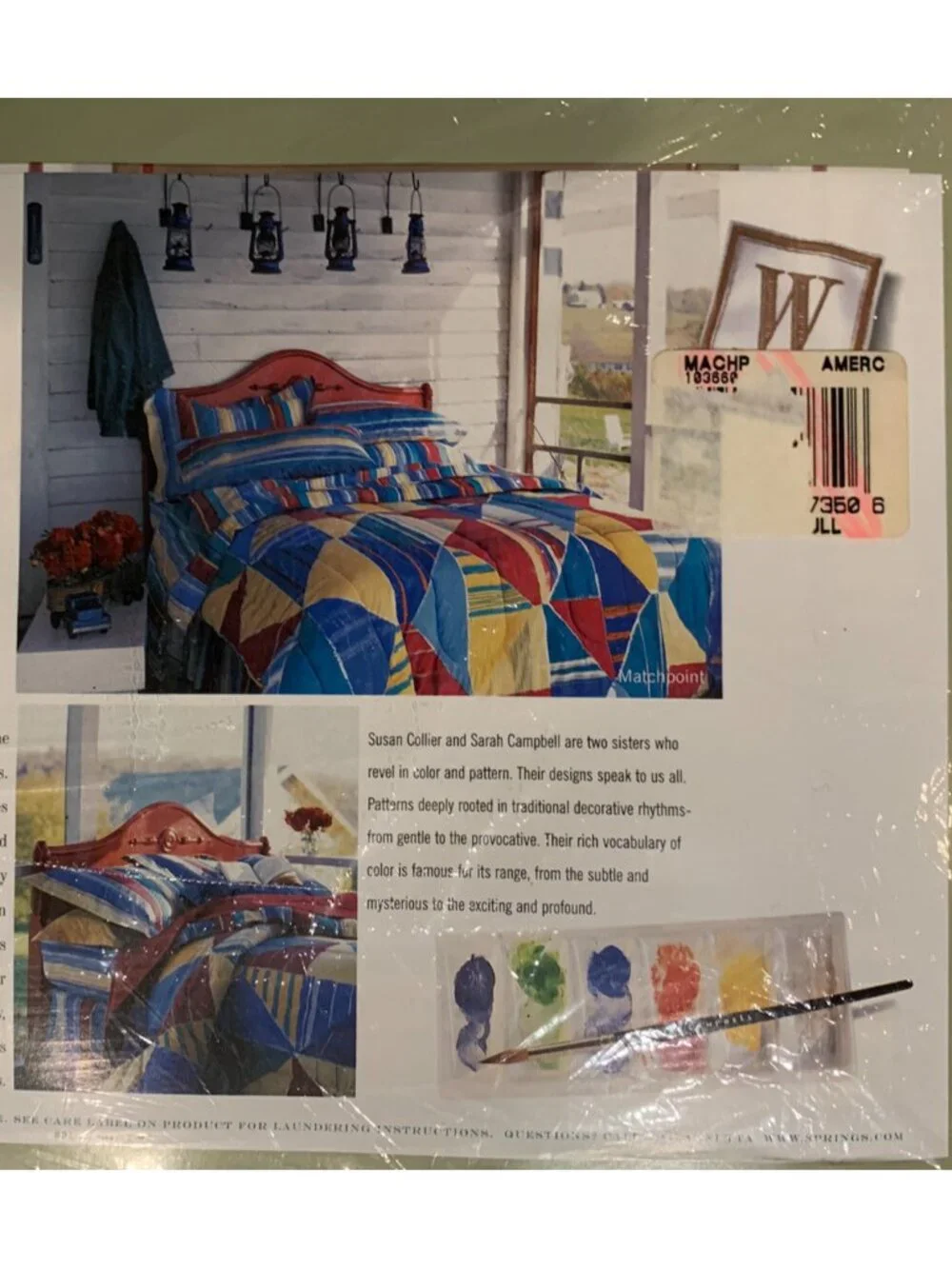 New Vtg Collier Campbell Matchpoint Full Fitted Sheet by Wamsutta VTG USA HTF